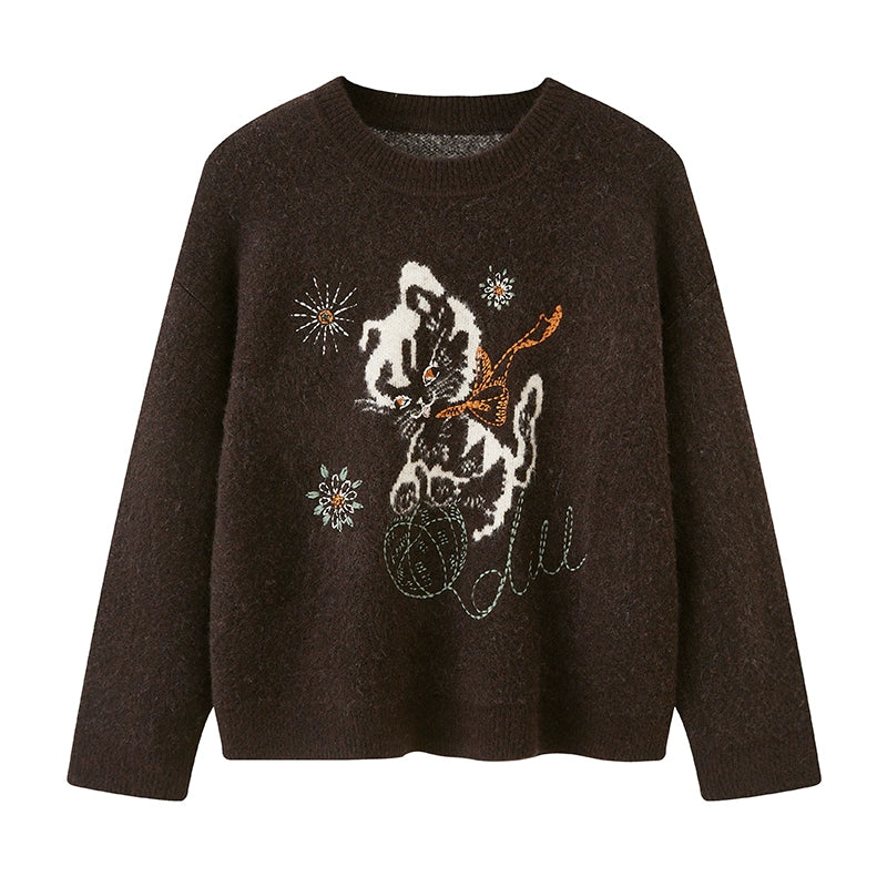 Furball Crew Neck Loose Sweater