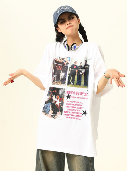 Retro Print Wild Azi Couple T-Shirt