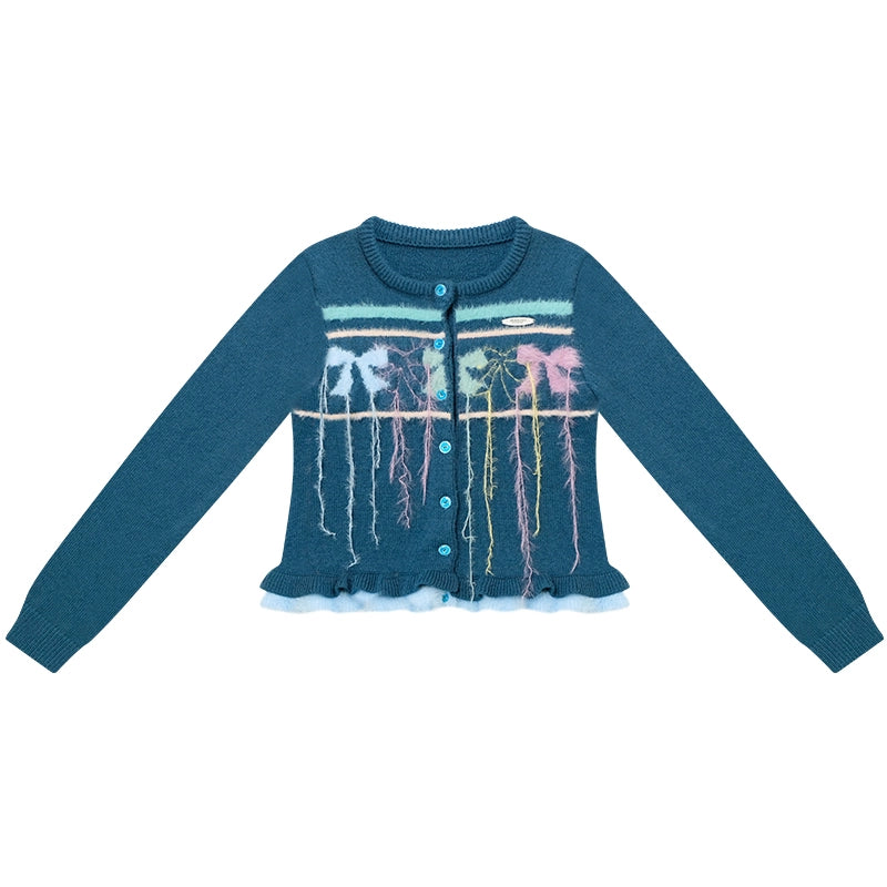 Autumn Silk Bow Cardigan