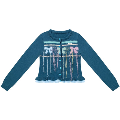 Autumn Silk Bow Cardigan