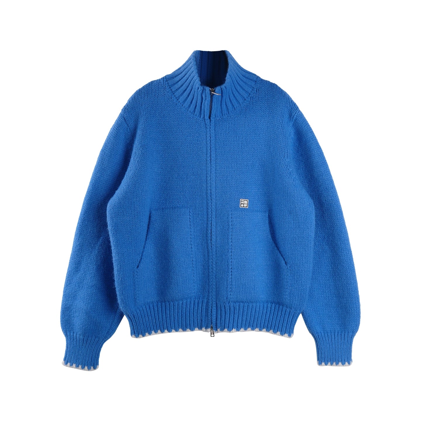 Candy-Colored Double-Zip Knitted Jacket