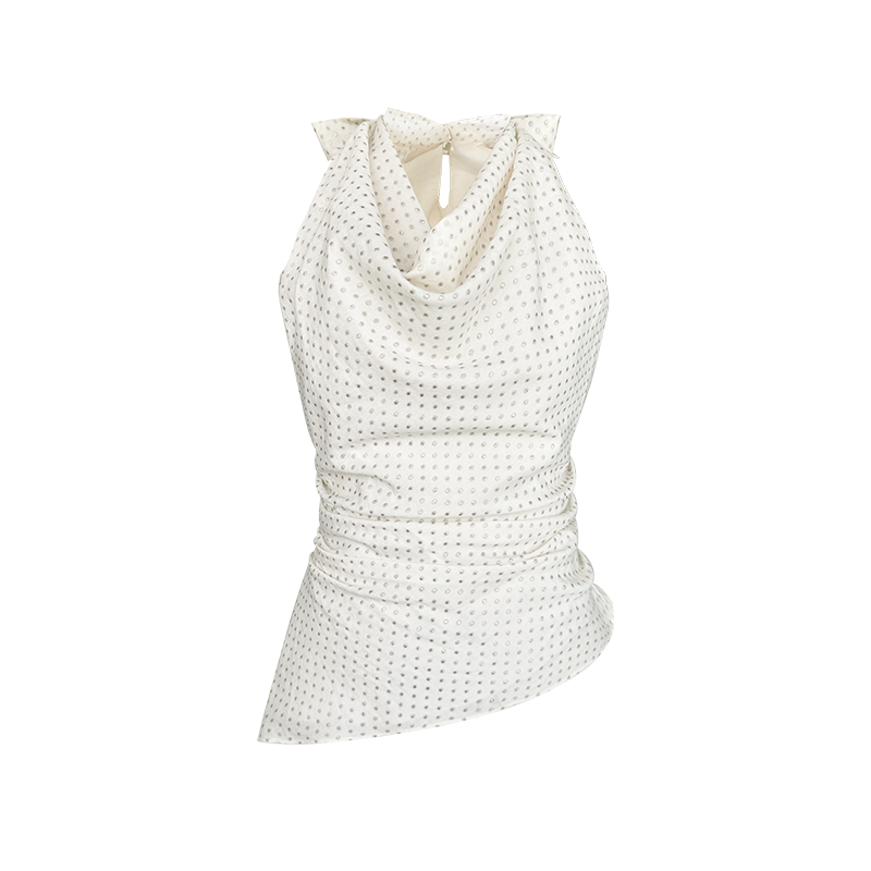 Beige Blue Swing Top