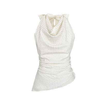 Beige Blue Swing Top