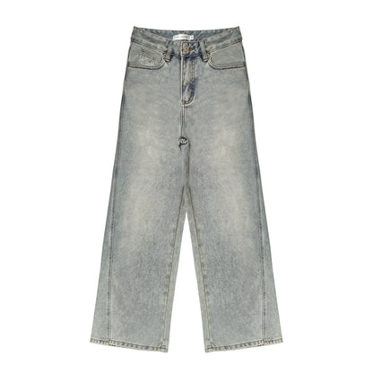 Washed Distressed Denim Pants