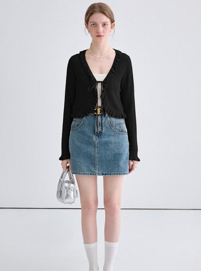 Retro Slim Denim Hip Skirt