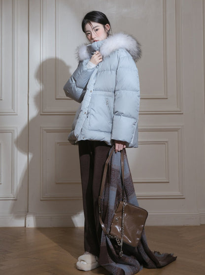 Fur collar down jacket