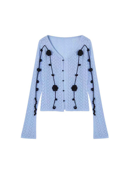 Wool Flower Cardigan