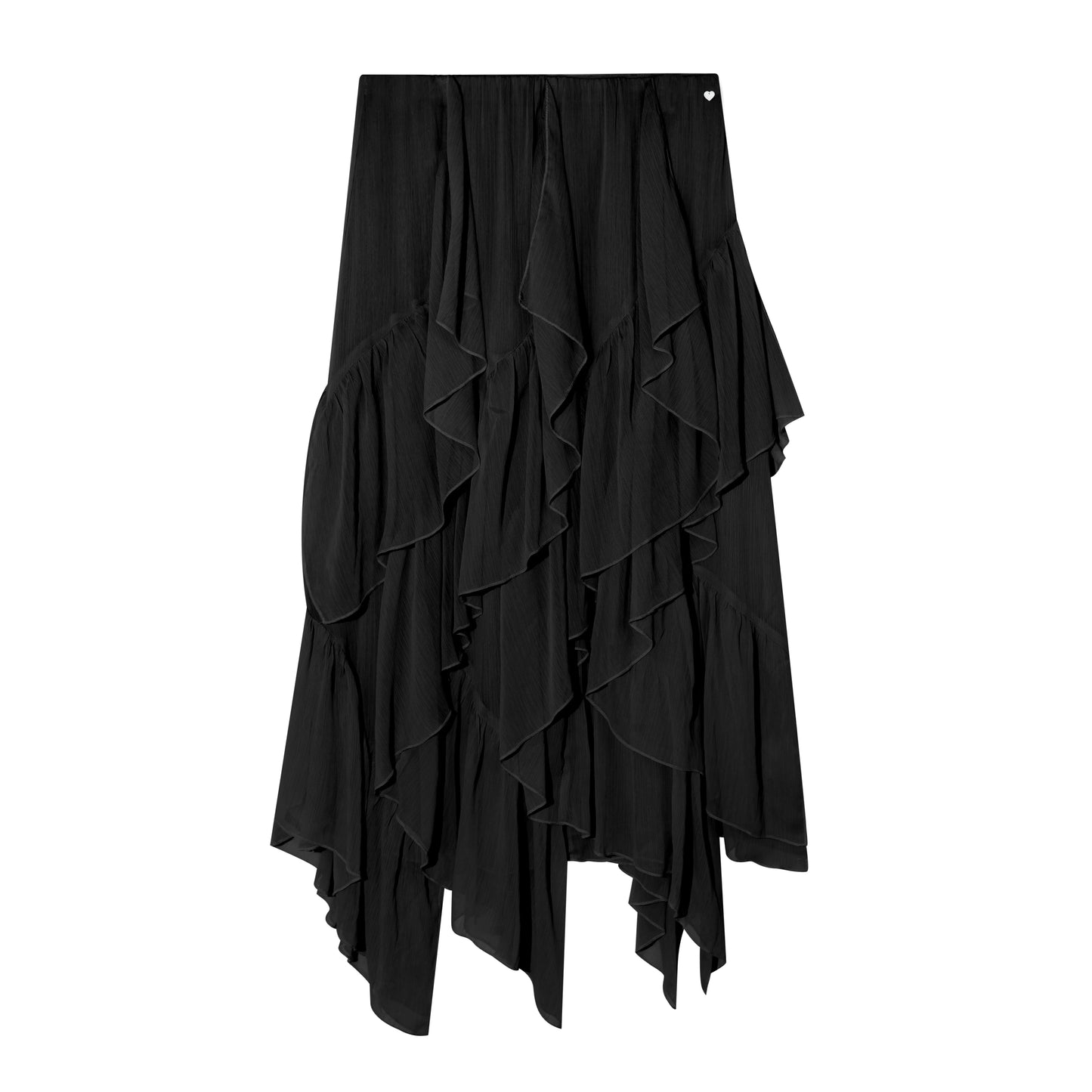 Irregular Ruffled Elastic Chiffon Skirt