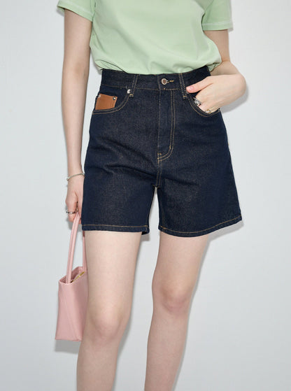 Denim Cropped Short Pants