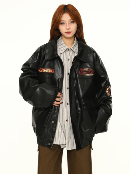 Amerikanische Vintage Stickerei Bikerjacke