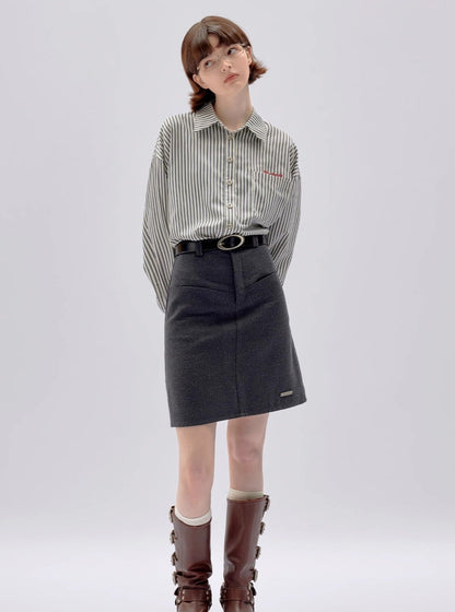 A-line slim short skirt