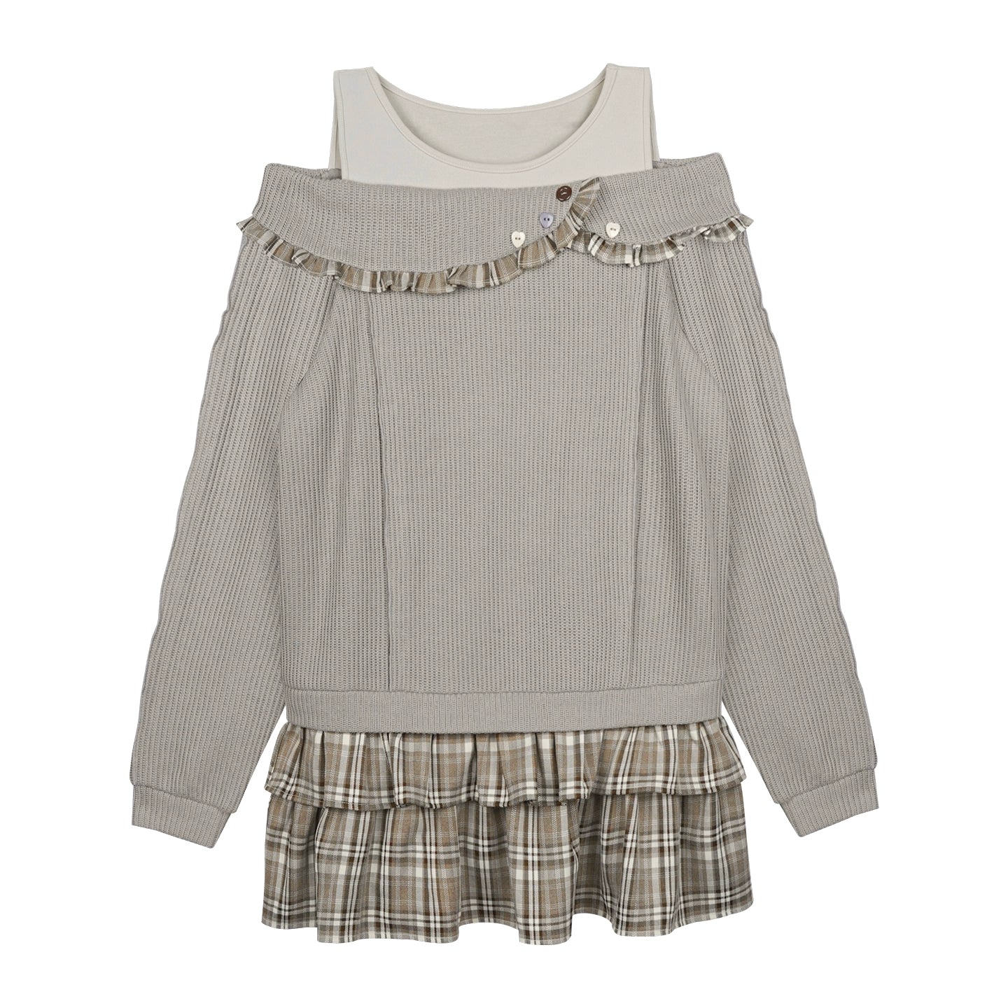 Patchwork Brown Plaid Dress