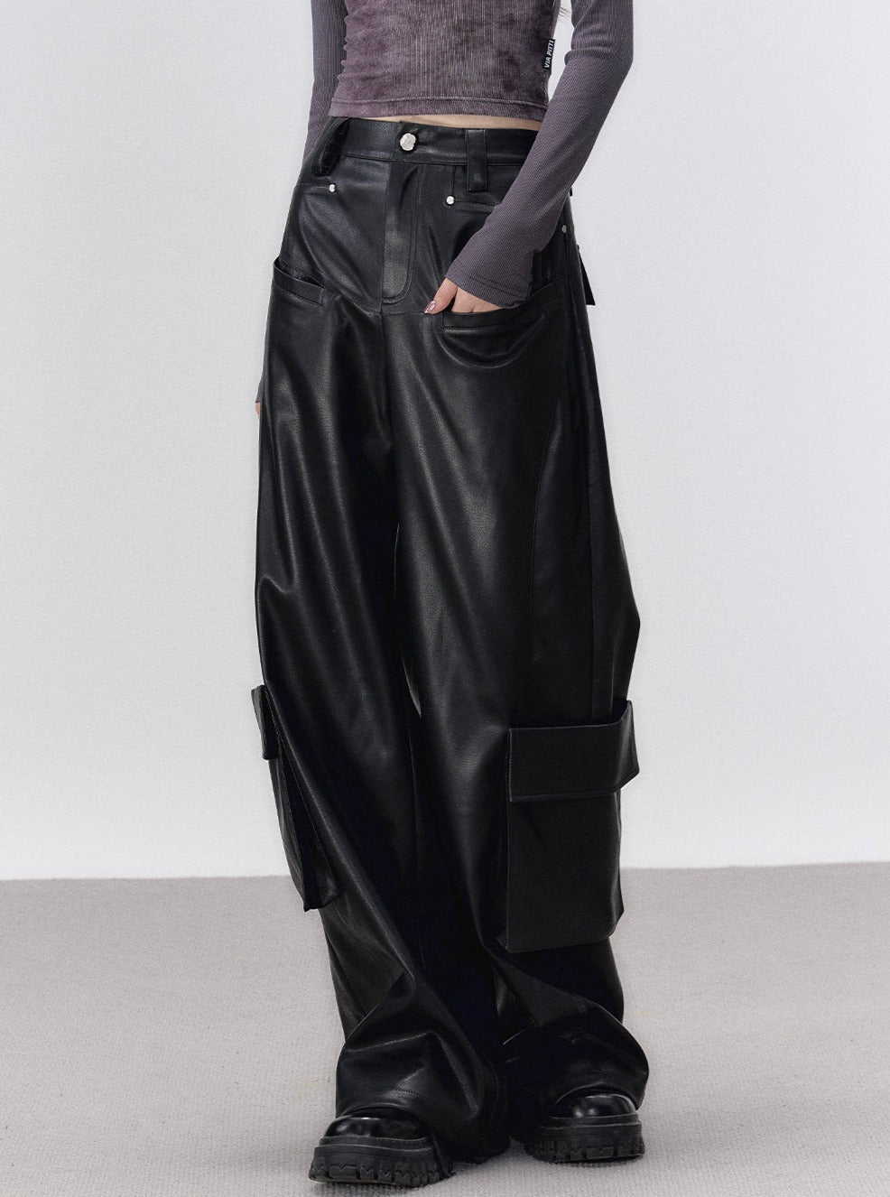 PU leather pants