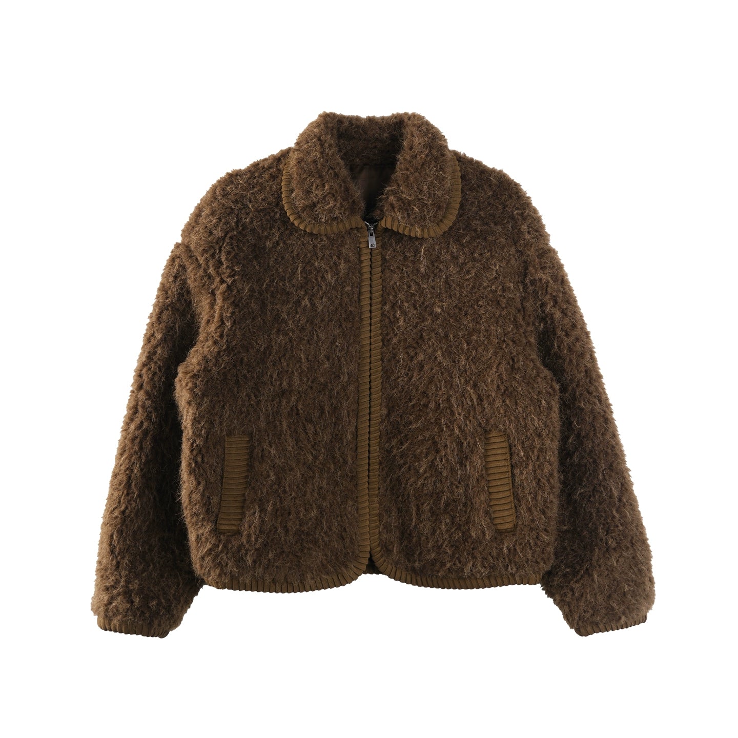 Retro Brown Braided Fur Coat