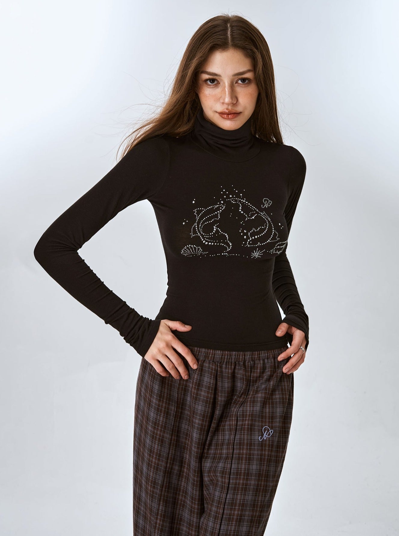 Amerikaner Retro Koi Skinny Long Sleeve Top