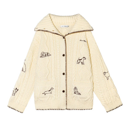 First Snow Embroidered Knit Jacket