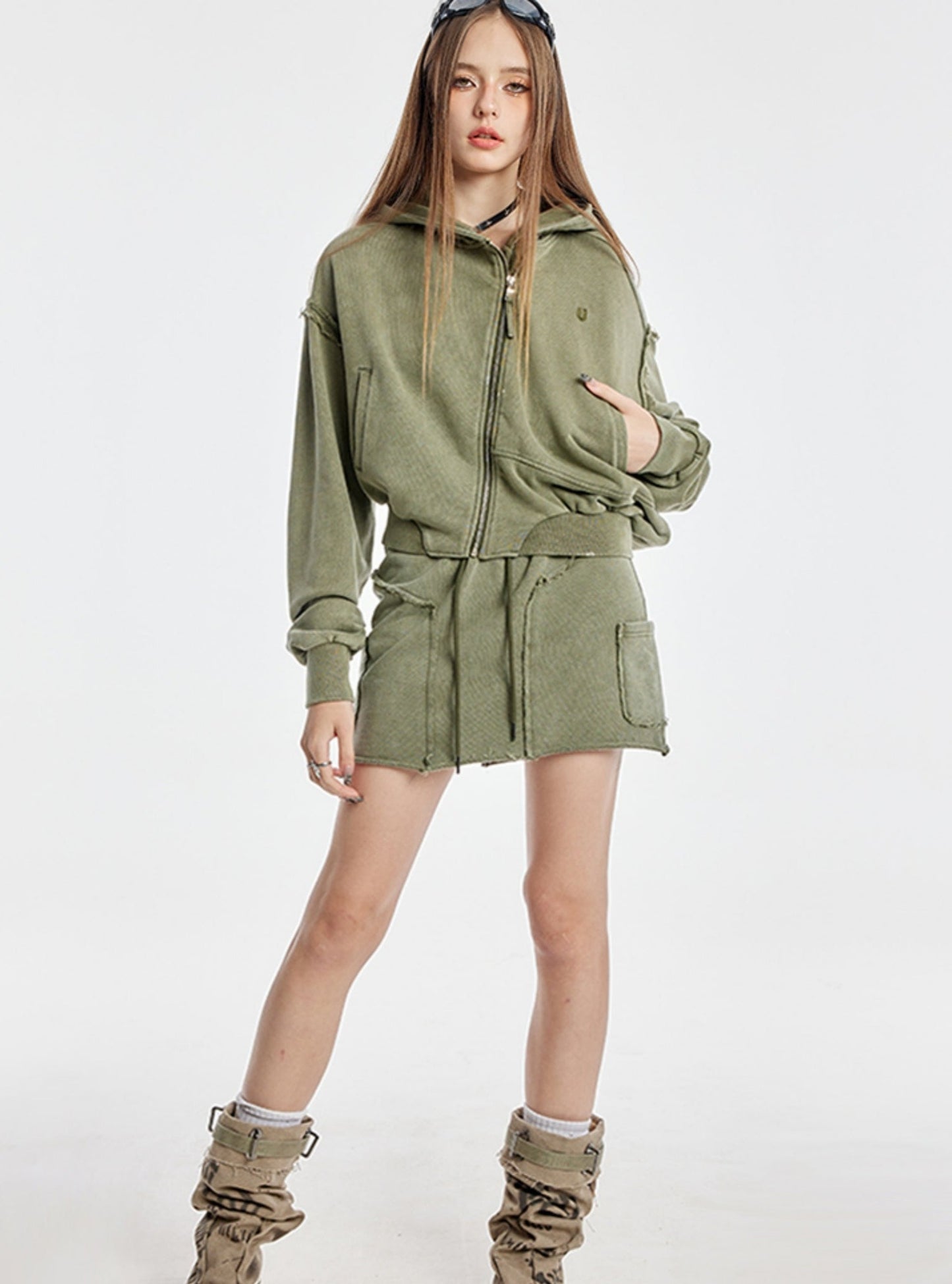 Niche Design Army Green Skirt