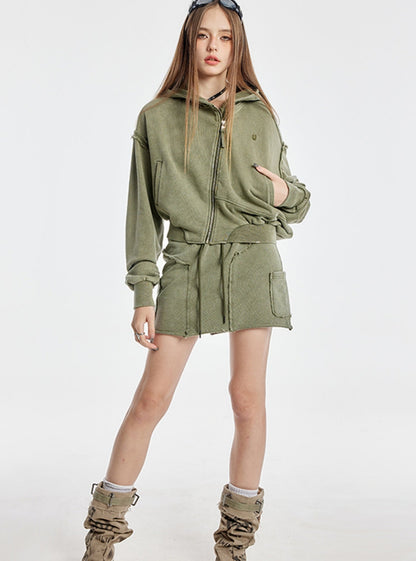 Niche Design Army Green Skirt