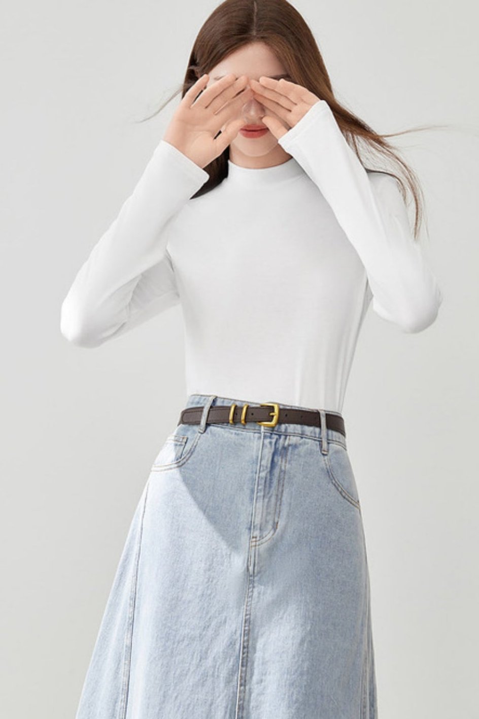 Semi-High Neck Knitted Base Shirt