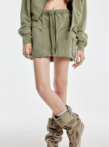 Niche Design Army Green Skirt