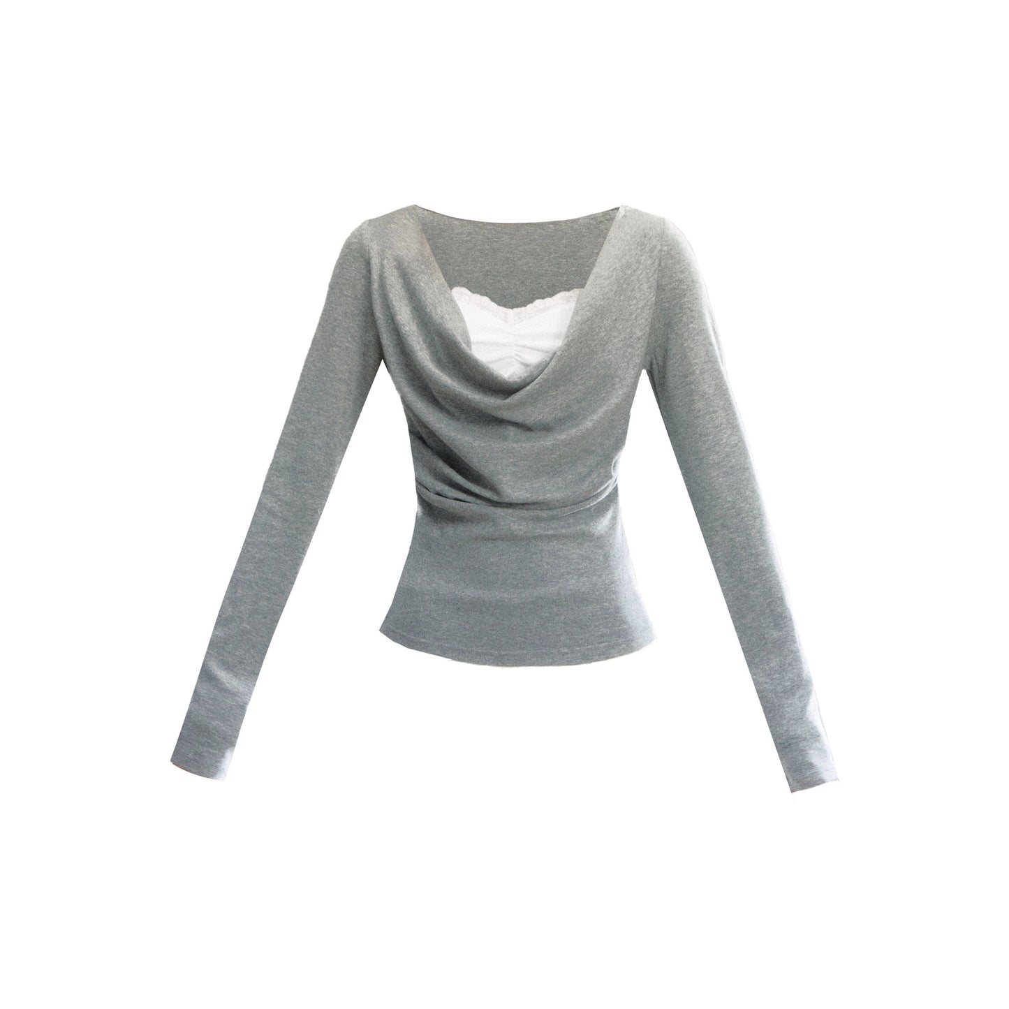 Fragile Gray Flower Swing Knitwear