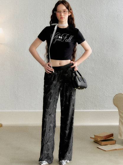 Retro Style Bow Casual Pants