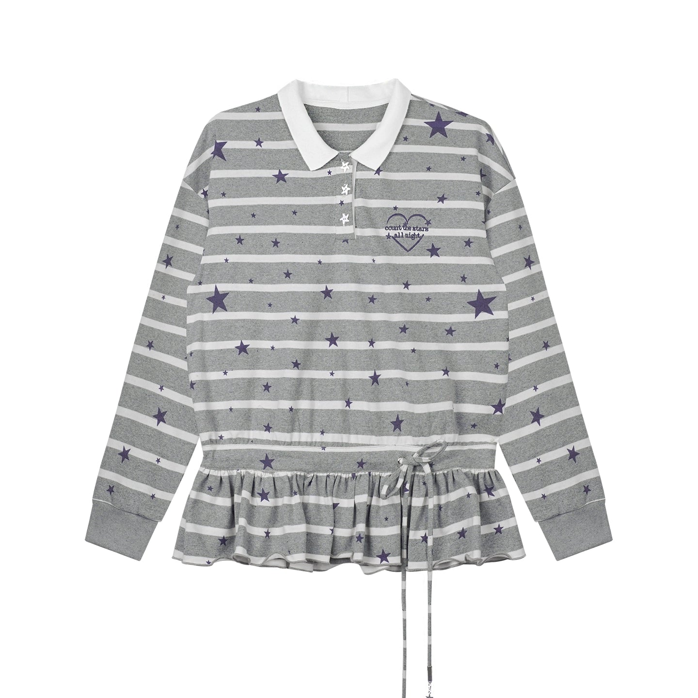 Star Printed Striped Top Set-Up