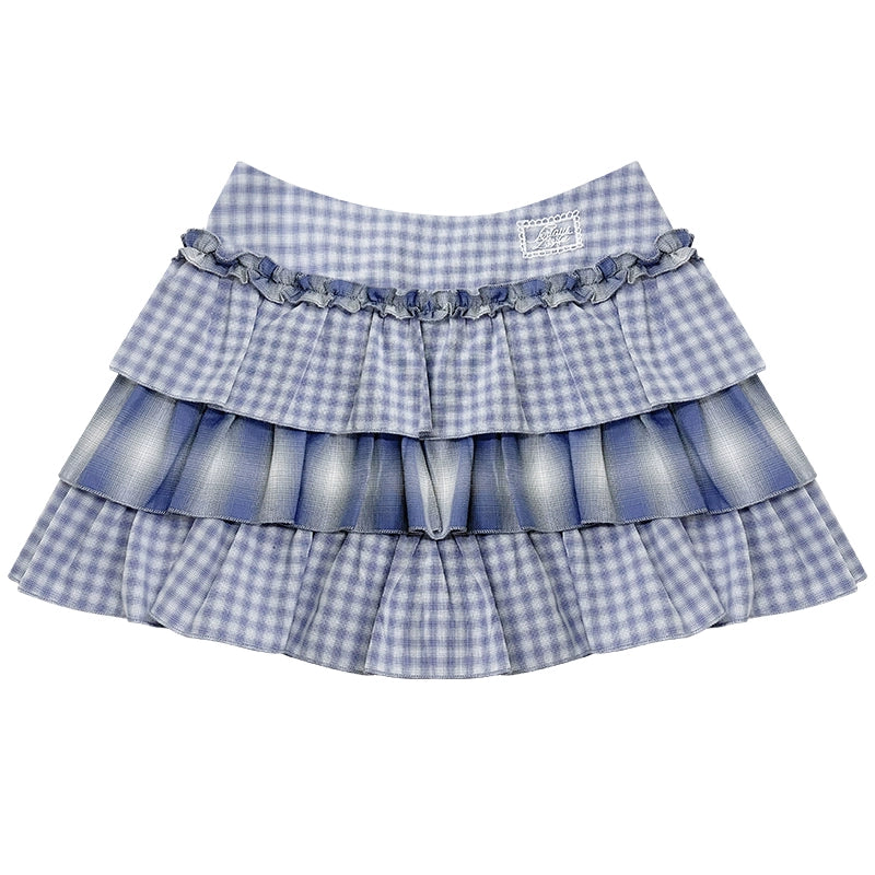 High-Waisted Tie-Dye Pleated Skirt