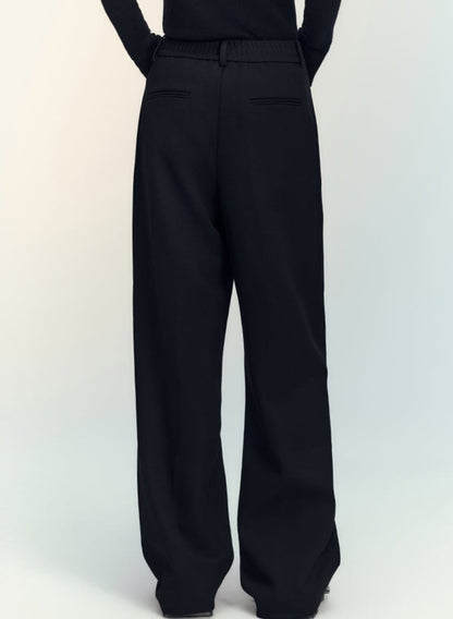 high-rise straight casual pants
