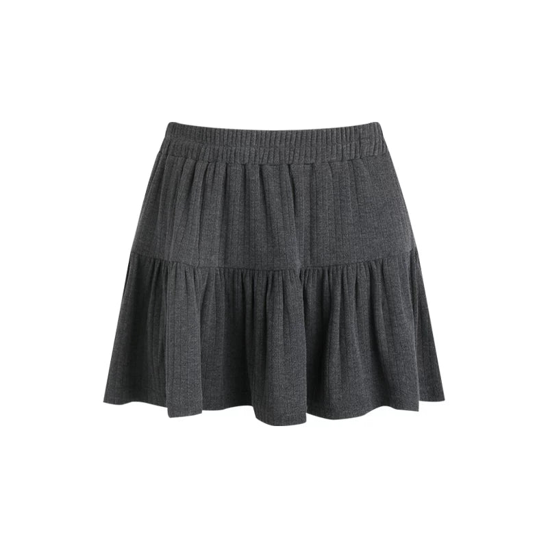 주름 크롭 스커트 셋업