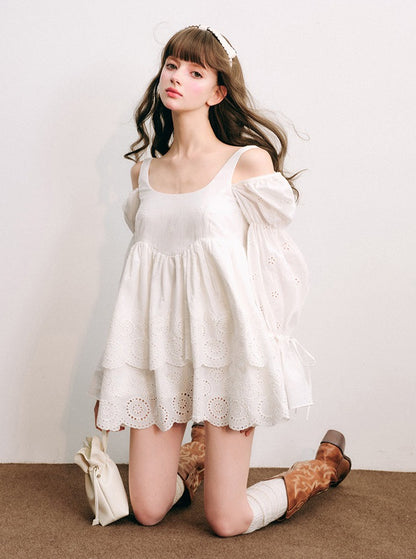 White Long Sleeve Dress