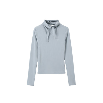 Semi-High Neck Scarf Top Set-Up