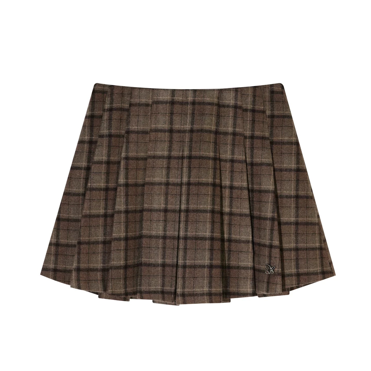 Retro Plaid Wool Skirt