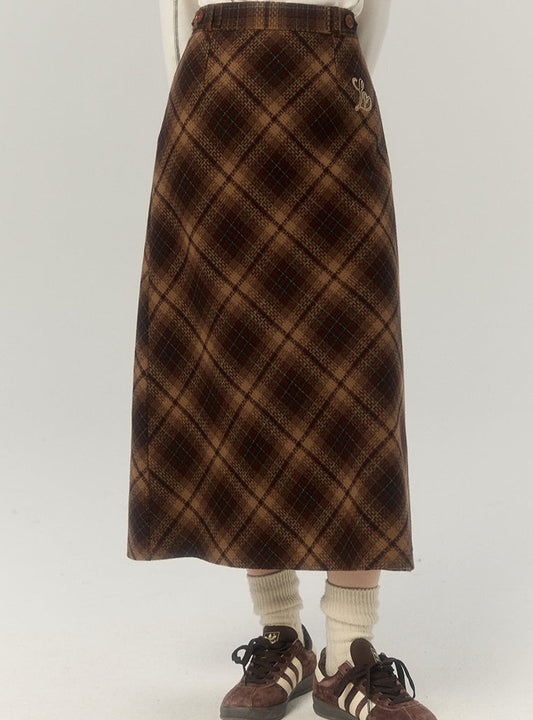 High Waist Slim Long Slit A-Line Skirt