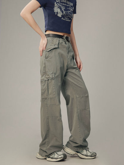 Gray Vintage Design Cargo Pants