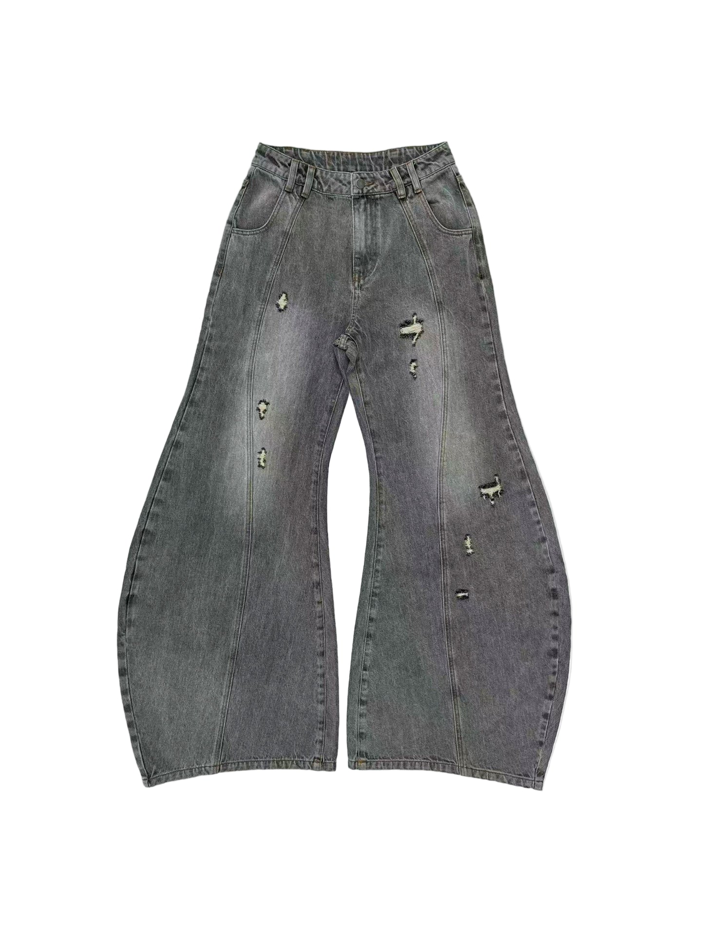 Split Sickle Pocket Heavy Jeans