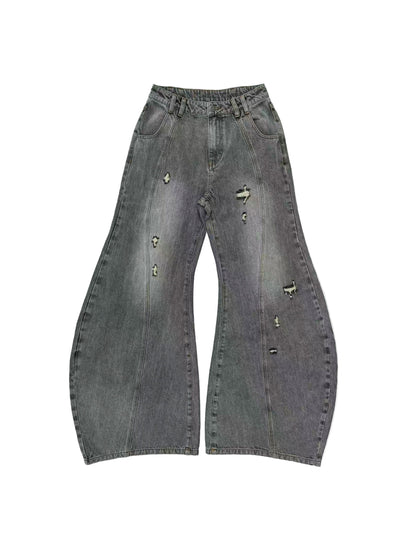 Split Sickle Pocket Heavy Jeans