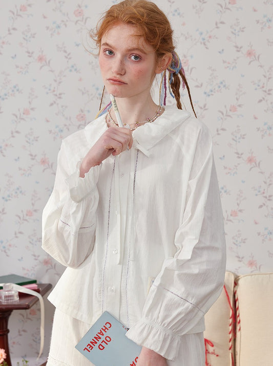 French Doll Neck Ruffle Shirt