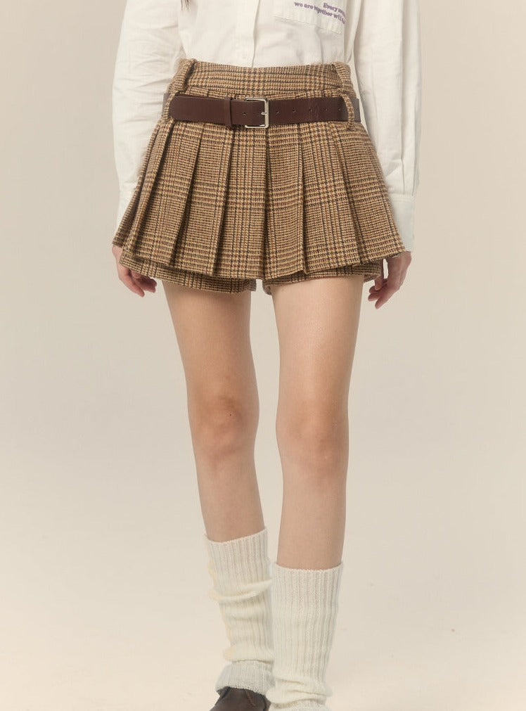 College Style A-Line Pleated Skirt