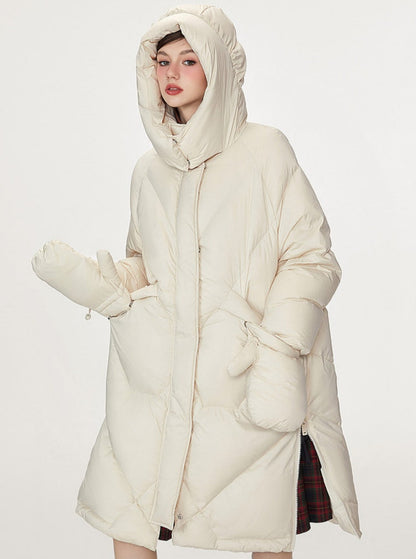 Mid-length Thickened Warm Loose Hooded Jacket