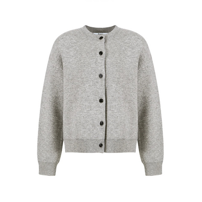 Classic College Style Wool Cardigan