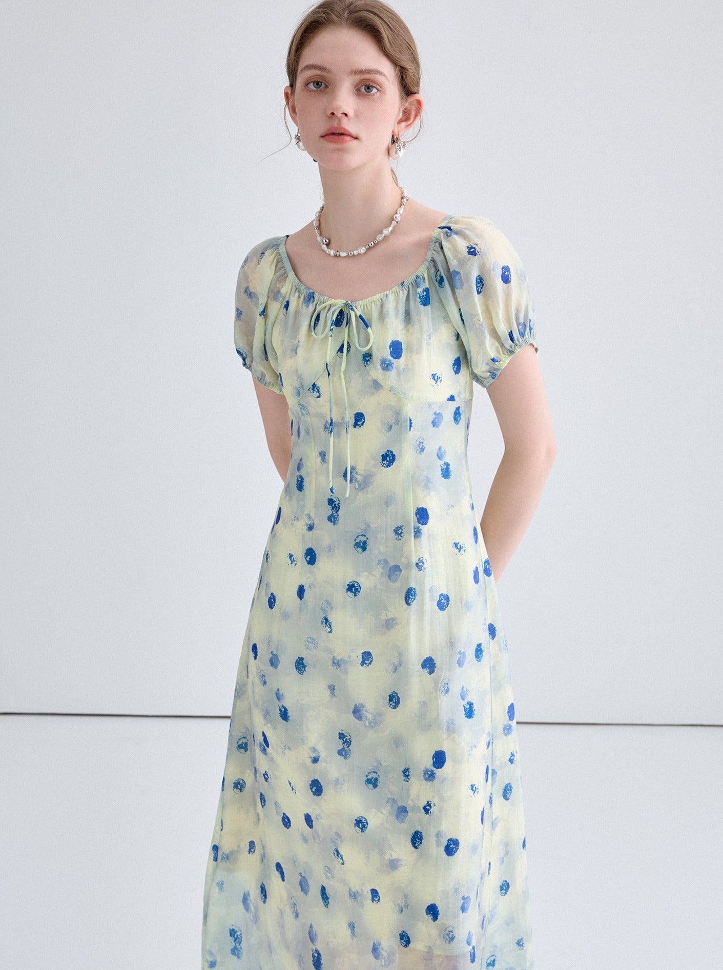 Polka Dot Design Long Dress