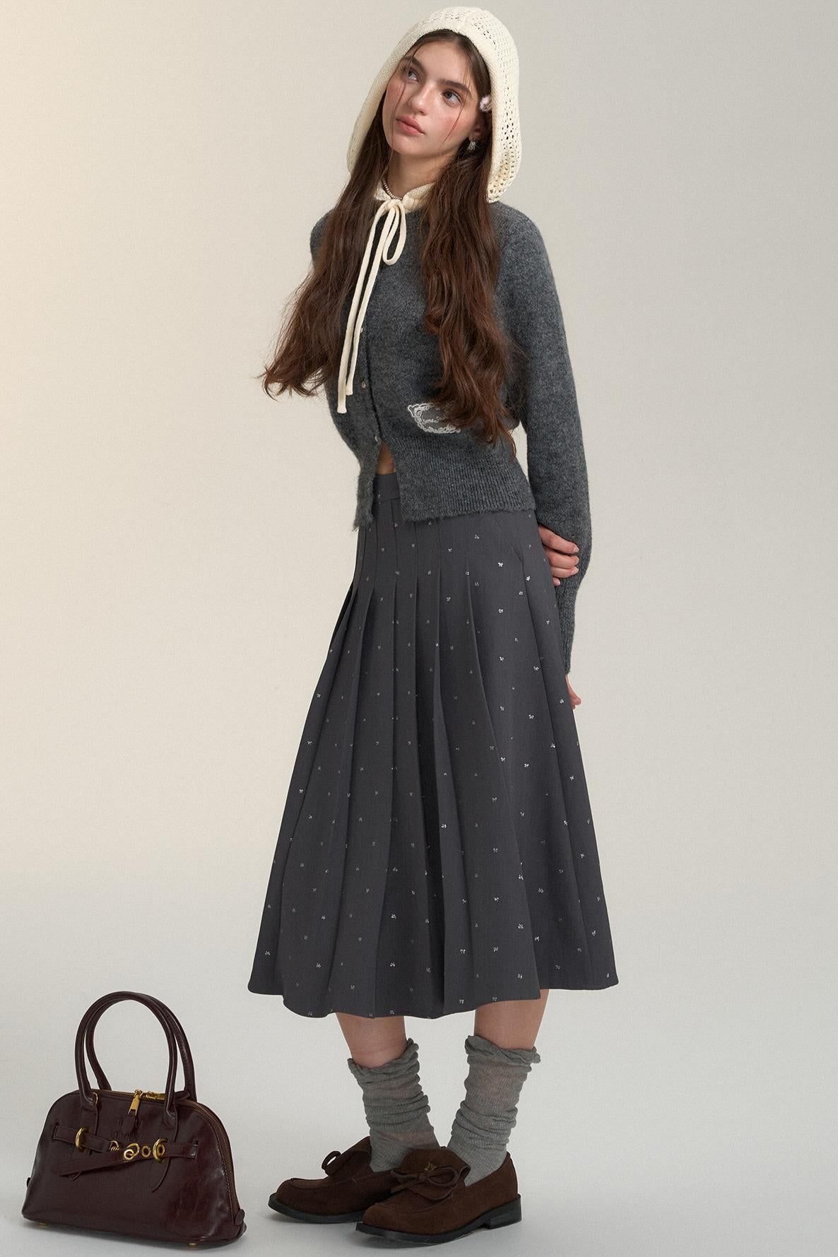 Cut-Out Hooded Knit Cardigan