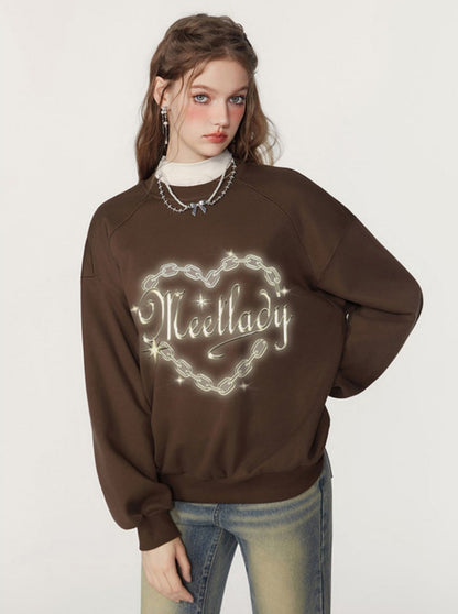 Loose Pullover Round Neck Long Sleeve Top