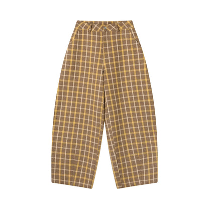 Retro Plaid Wide-Leg Pants