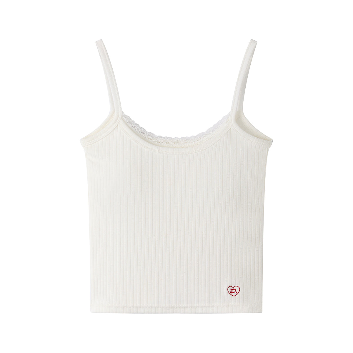 심플 레이스 크롭 탑 