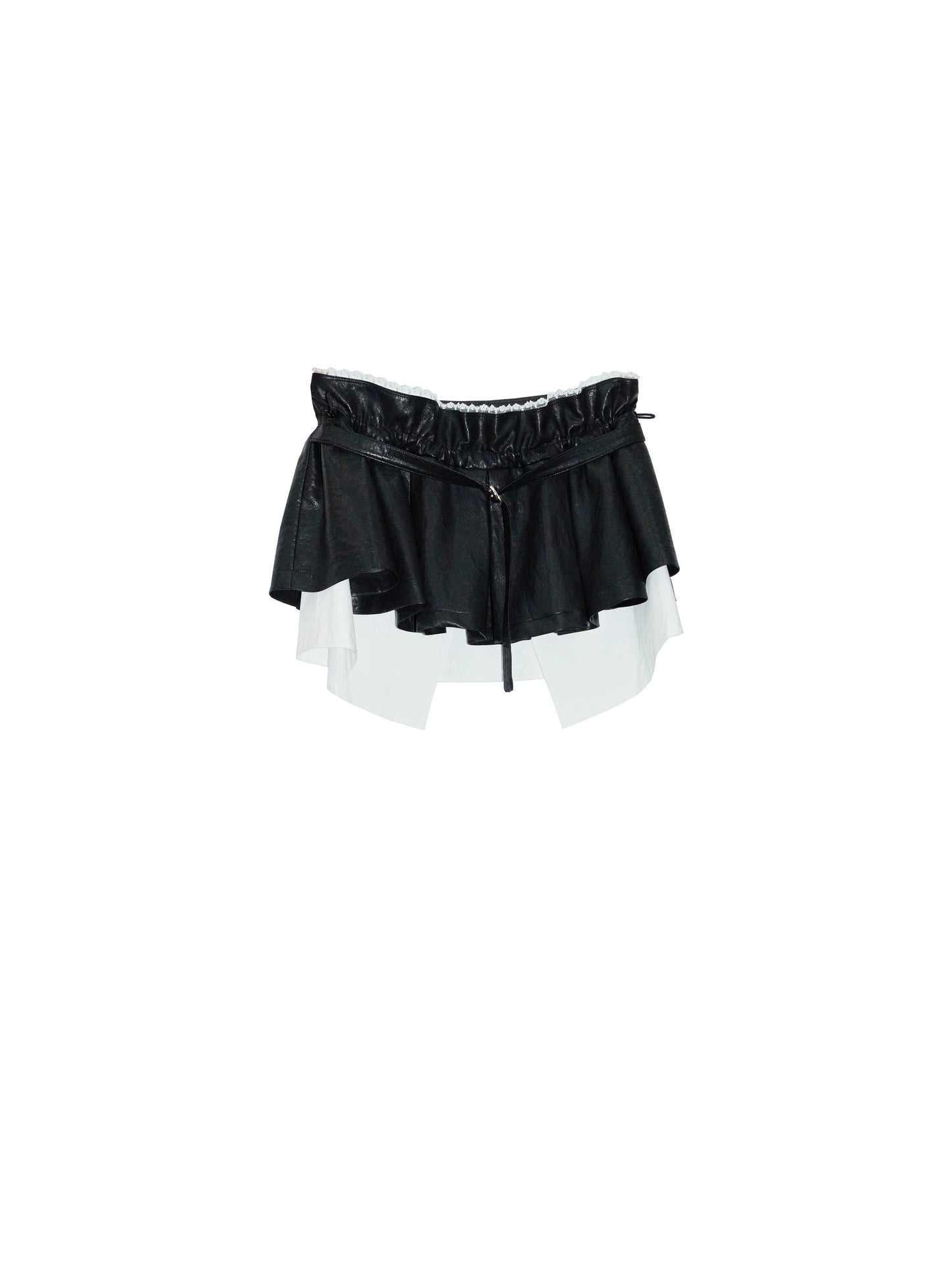 Urban Nomadic Versatile PU Leather Puffy Skirt