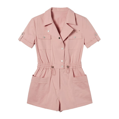 Elastic Waist Cargo Style Jumpsuit