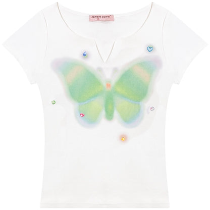 American Butterfly V-Neck T-Shirt