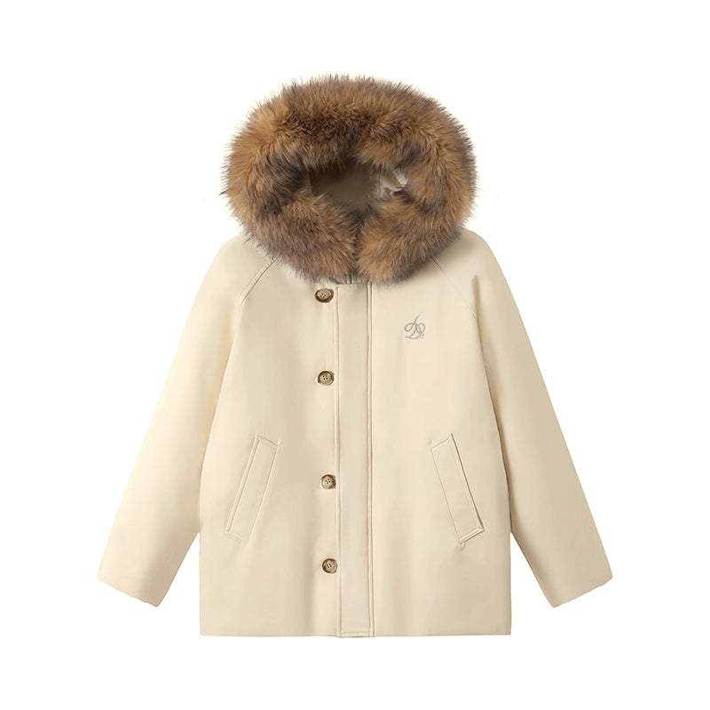 Hooded Fur Collar Puffer Jacket